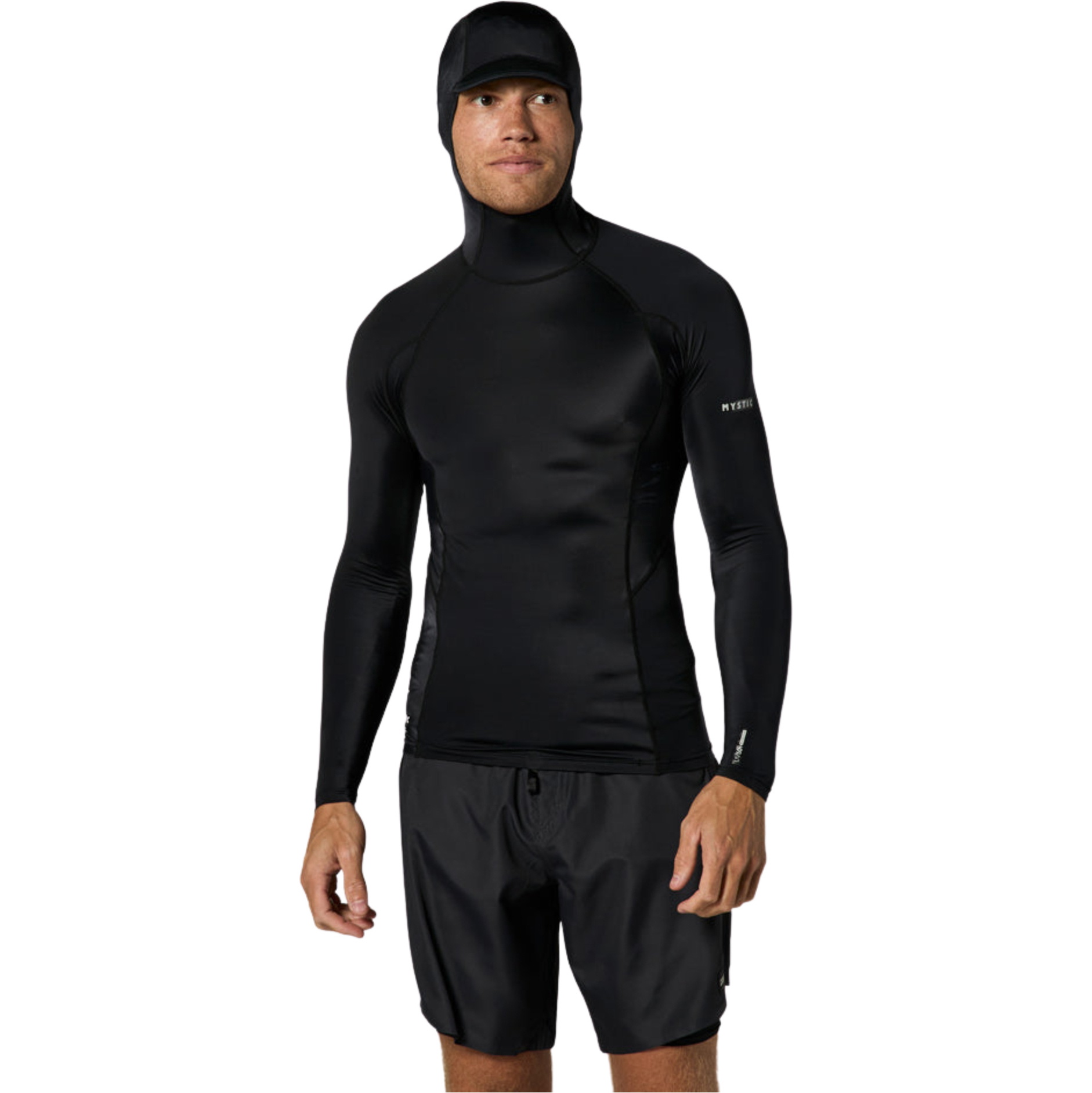 2026 Mystic Männer Uncharted Langarmweste Mit Kapuze Aus Lycra 35001.250204 - Black